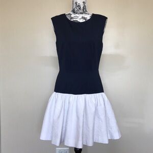 ERIN by Erin Fetherston Navy and White Sleeveless Fit-and-Flare Dress